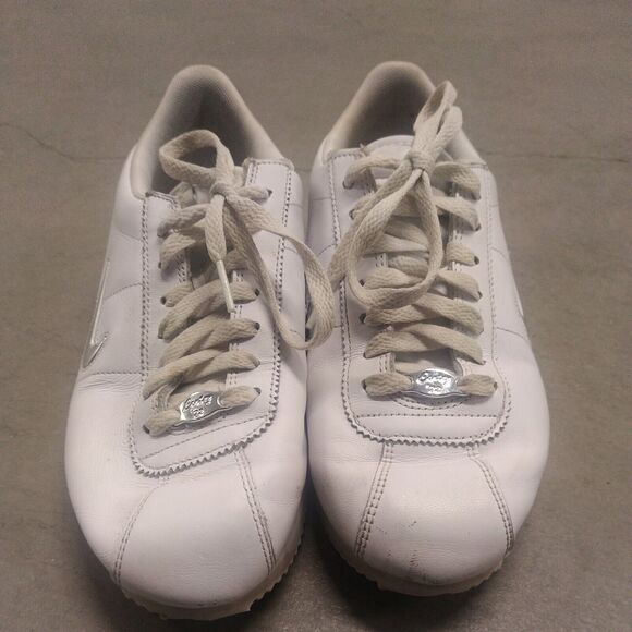Rare Mens Nike Cortez Basic Jewel Trainers White 8 Leather Sneaker 833238-101 - Picture 5 of 12